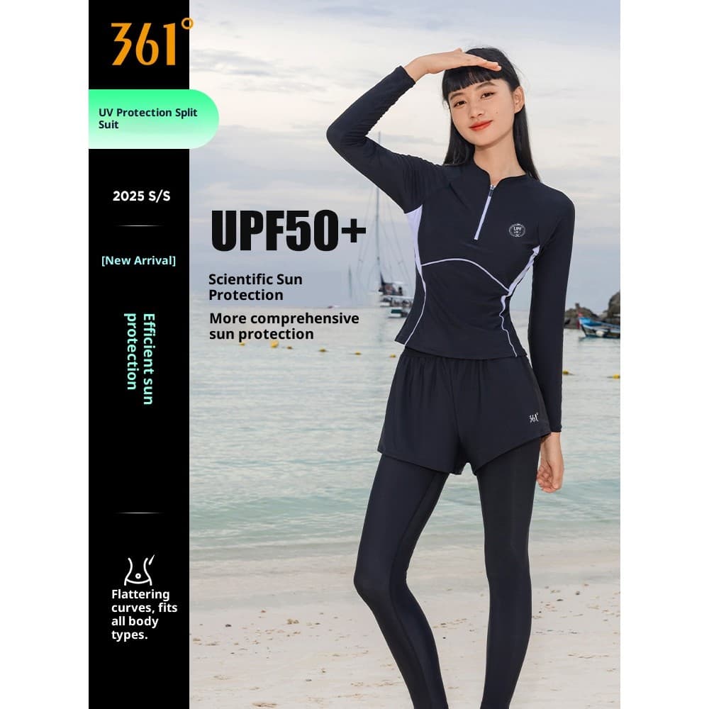 ชุดว่ายน้ํา 361 องศา Rushguard UPF50+ ชุดว่ายน้ํามืออาชีพสองชิ้น Beachwwear รูปที่ 5