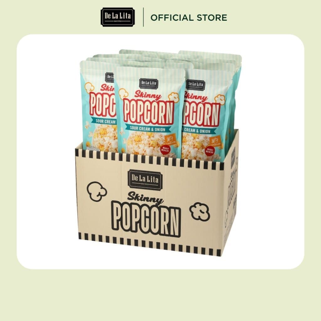 SKINNY POPCORN 30 กรัม ป๊อบคอร์น อร่อย แคลต่ำ สกินนี่ป๊อบคอร์น De La Lita ขนมคลีน รูปที่ 4