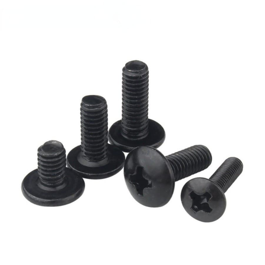 สกรูหัวร่มแบนใหญ่กึ่งกลม M2/M2.5/M3/M4/M5/M6*L3-50mm สีดํา รูปที่ 2