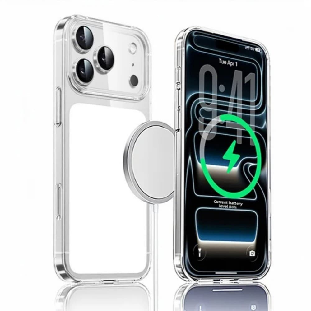 Ultra Slim โปร่งใส N52 เคสโทรศัพท์แม่เหล็กสําหรับ iPhone 17 Pro Max 17Pro ด้านข้างในตัวกล้อง Ai ปุ่มควบคุมปลอกกันกระแทกพร้อมโลโก้ Hard PC ฝาหลัง รูปที่ 2