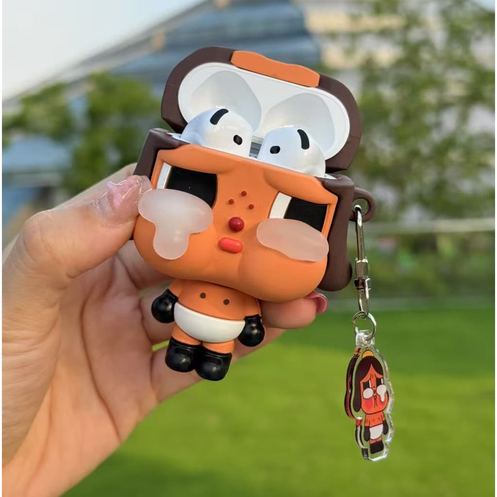 เคส Cry POP MART สําหรับ AirPods4/4ANC/1/2/3/Pro/Pro2/Pro3 เคสซิลิโคนอ่อนนุ่มพร้อมจี้ รูปที่ 6