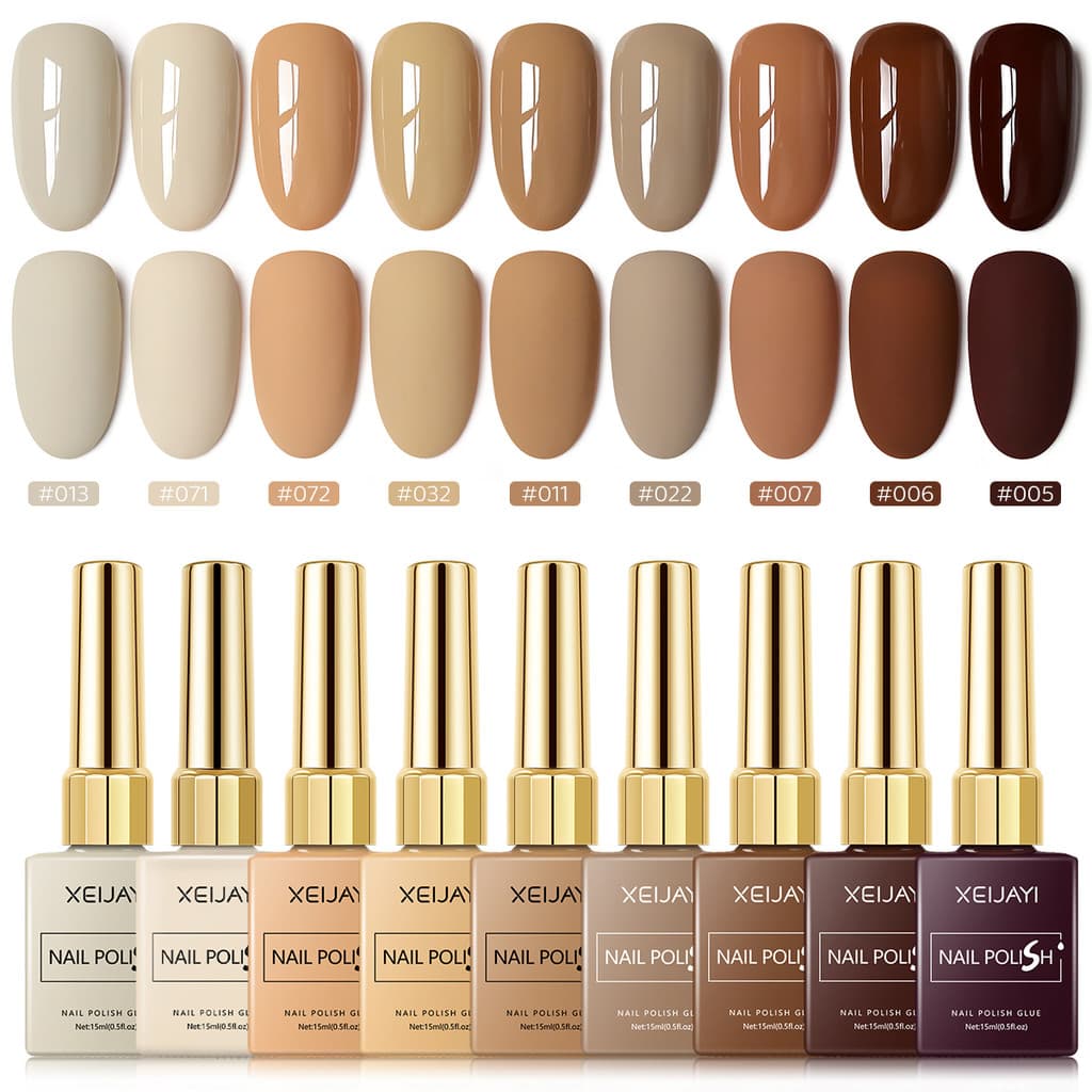 XEIJAYI 15ml Melade Nude Brown Gel ยาทาเล็บ, ความมันวาวยาวนาน, เหมาะสําหรับร้านทําเล็บและทุกฤดูกาล รูปที่ 7