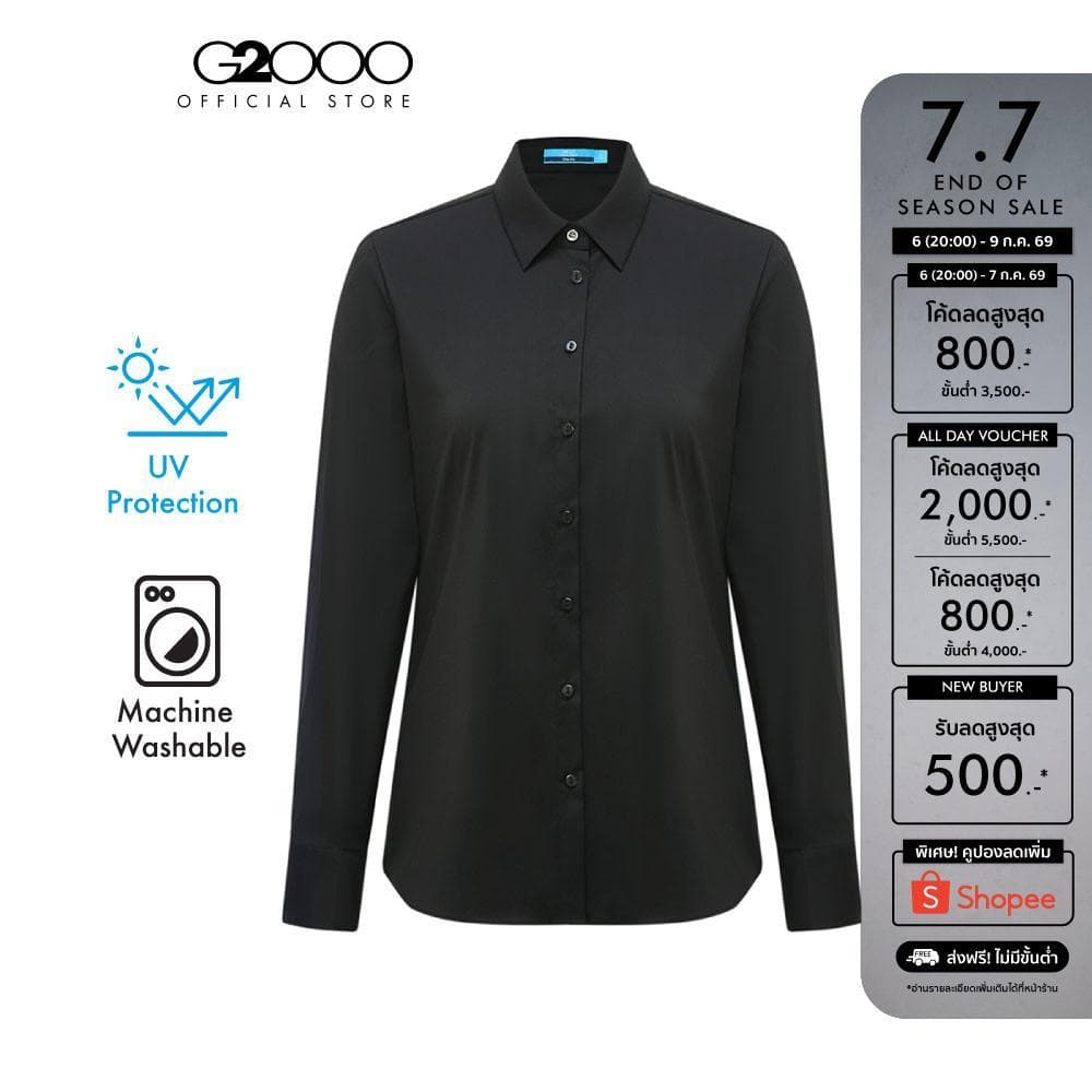 G2000 เสื้อเชิ้ตแขนยาวแบบทางการสำหรับผู้หญิง ทรง Slim Fit รุ่น 4122221399 BLACK รูปที่ 1