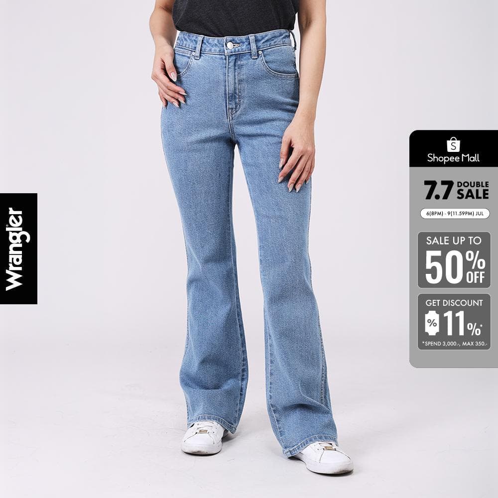 WRANGLER กางเกงยีนส์ผู้หญิง เอวสูง ทรงขาม้า Bootcut รุ่น WR S526WBOTF12 สียีนส์อ่อน รูปที่ 1