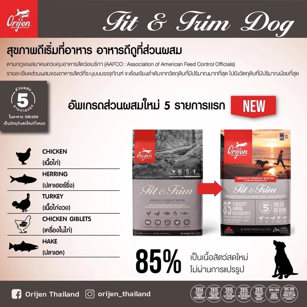 Orijen - Grain Free Dog Food ออริเจน อาหารสุนัข ส่วนผสมจากเนื้อสัตว์และผัก 4.5kg & 6kg รูปที่ 9