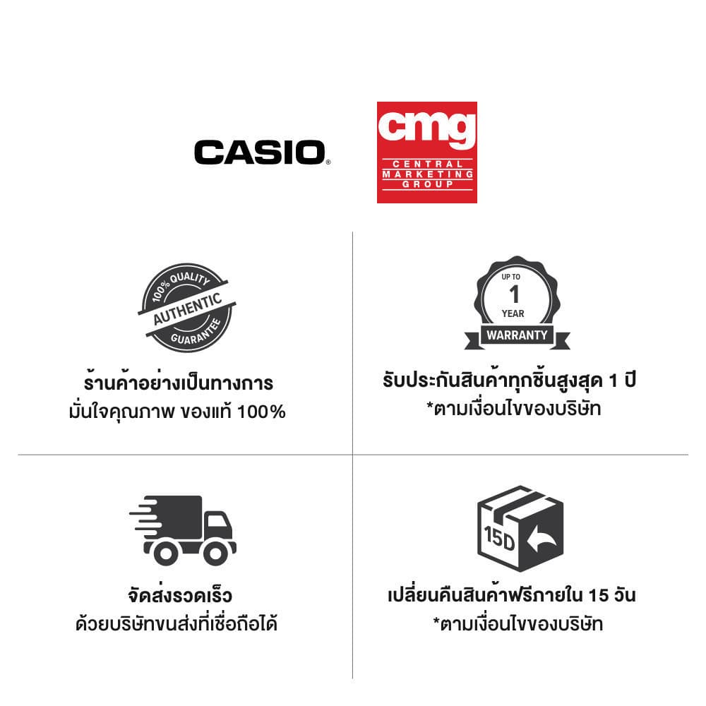 CASIO นาฬิกาข้อมือ CASIO รุ่น MTP-VD01B-1BVUDF วัสดุสเตนเลสสตีล สีดำ รูปที่ 4