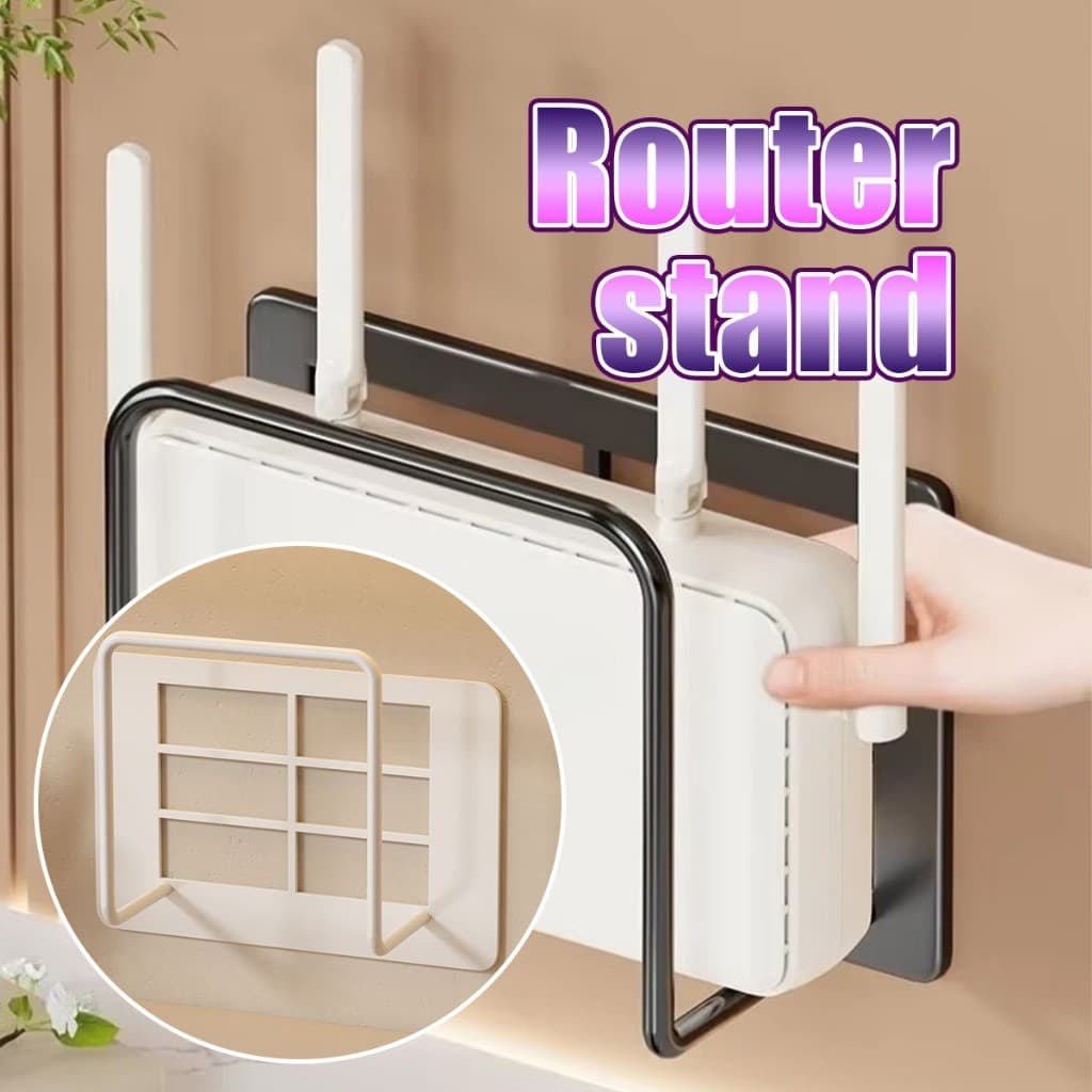 รับคูปองก่อนสั่ง！ ขนาด10*8CM ชั้นวางเราเตอร์ ติดผนัง ที่วางกล่องไวไฟ วัสดุเหล็ก ไม่ต้องเจาะรู รับน้ำหนักได้ดี รูปที่ 5