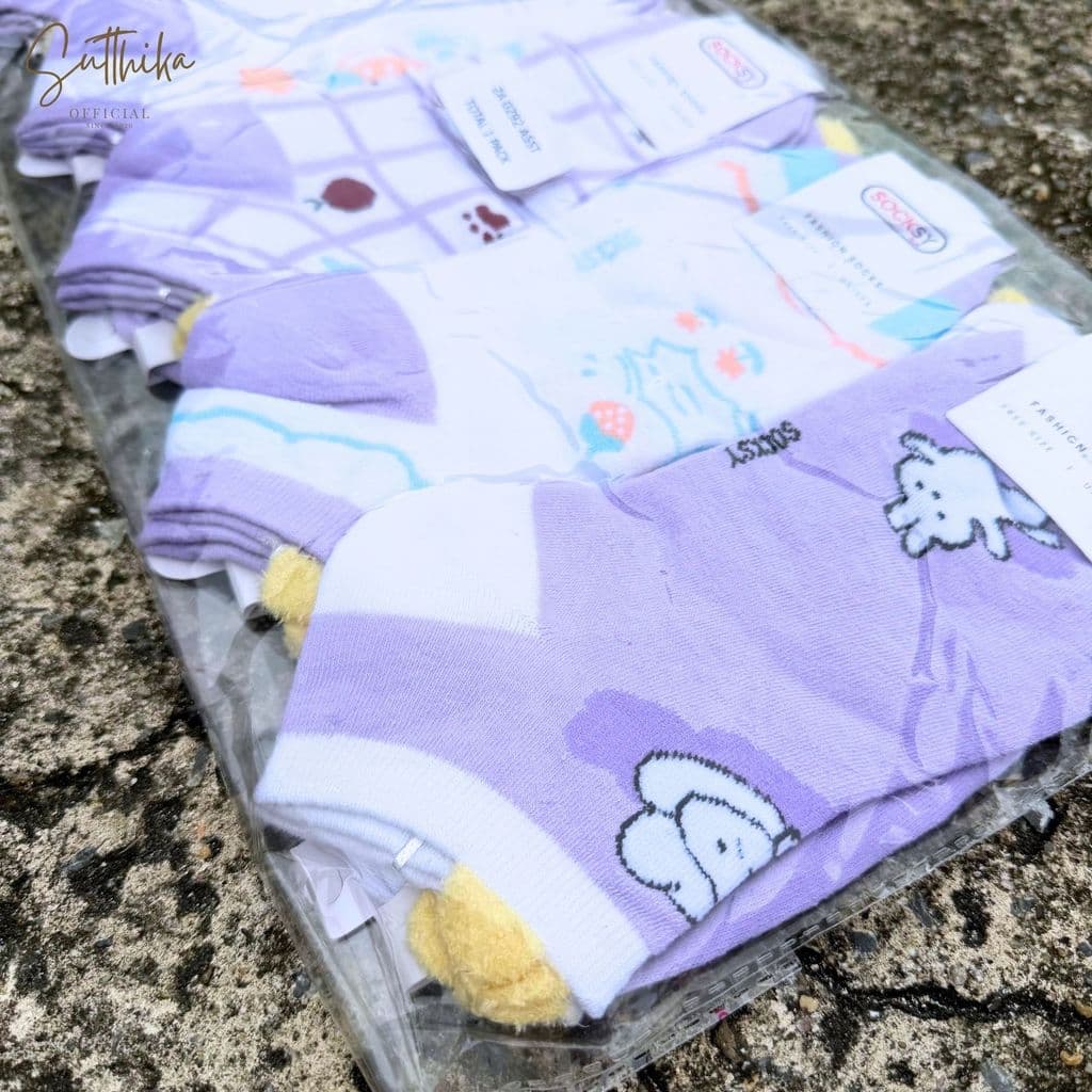 ถุงเท้าข้อสั้น คละสีสด Socksy รุ่น ZA 1 แพ็ค 10 คู่เลือกลายด้านใน ไม่สุ่ม รูปที่ 2