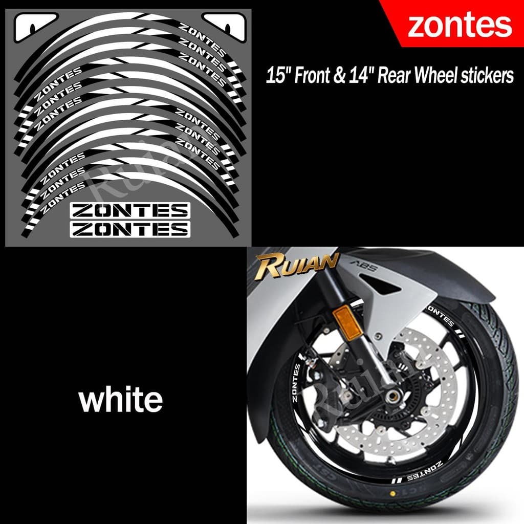 สําหรับ ZONTES 368E 368D 368M 368K 350E 350M 350D 350E สีม่วงขอบล้อสติกเกอร์สะท้อนแสงอุปกรณ์เสริมกันน้ํา Decal รูปที่ 3