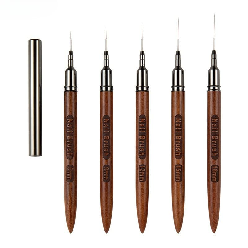 ก้านไม้จันทน์ แปรงปากกาเพ้นท์เล็บ Nail Liner Brush 6/9/12/15/18 มม. DIY รูปที่ 1