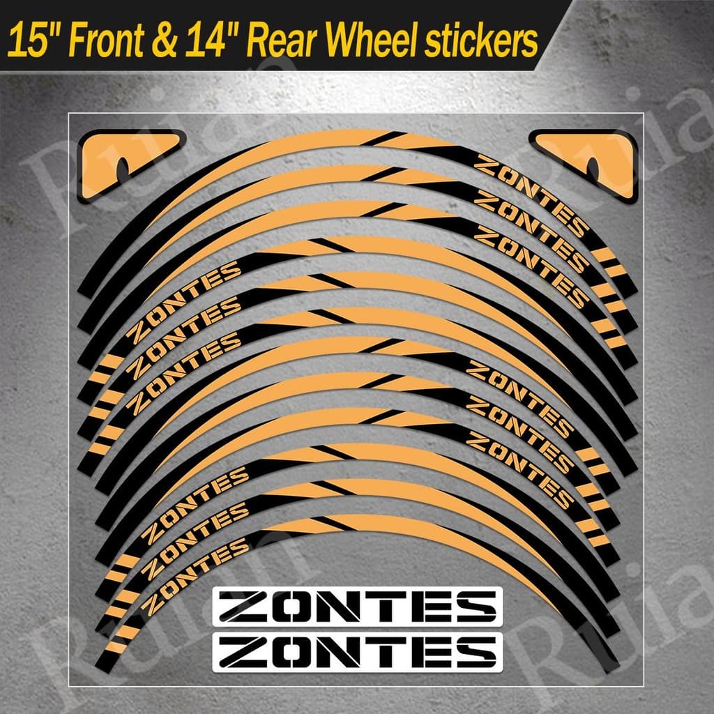 สําหรับ ZONTES 368E 368D 368M 368K 350E 350M 350D 350E สีม่วงขอบล้อสติกเกอร์สะท้อนแสงอุปกรณ์เสริมกันน้ํา Decal รูปที่ 6