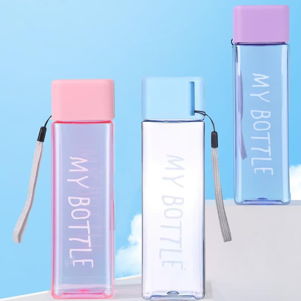 ขวดน้ำใสขนาด 500ml ทำจากพลาสติกแบบพกพาป้องกันการรั่วเหมาะสำหรับชานมและเครื่องดื่มเย็น รูปที่ 1