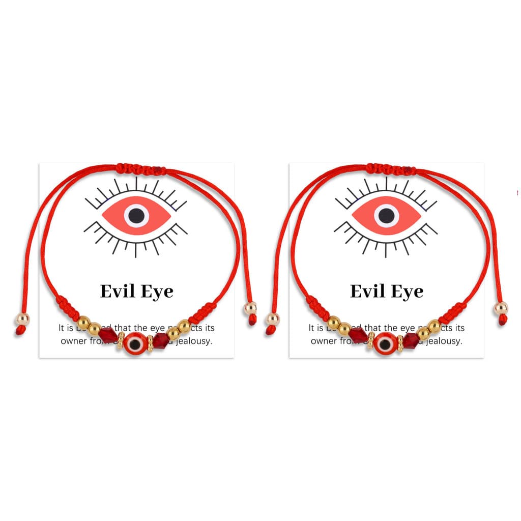 Evil Eye สร้อยข้อมือเชือกคริสตัลดesignตาชั่วร้ายสีแดง สไตล์เกาหลี มอบโชคดีและความสวยงาม เป็นของขวัญวันเกิดที่พิเศษ รูปที่ 6