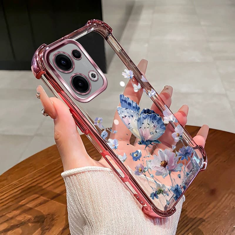 เหมาะสําหรับ OPPO A6S A6T A6X A6 Pro 4G 5G Electroplated กันกระแทกเคสโทรศัพท์ผีเสื้อสําหรับสาว TPU นุ่มแขนป้องกัน XLSHD รูปที่ 7