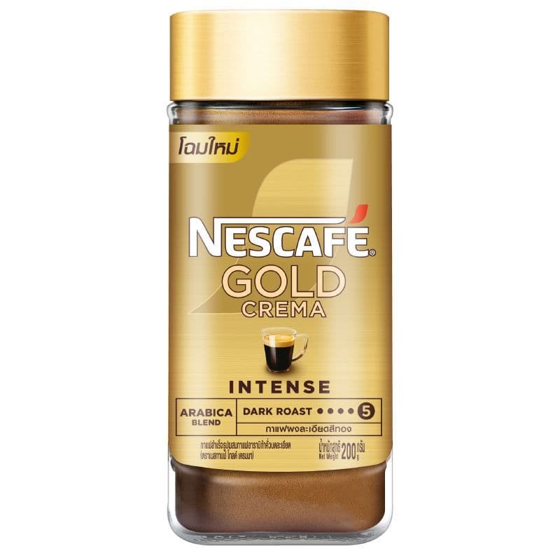 เนสกาแฟโกลด์เครมมากาแฟสำเร็จรูปผสมกาแฟคั่วบดละเอียดขวด 200ก Nescafe Gold Crema Jar 200g รูปที่ 2