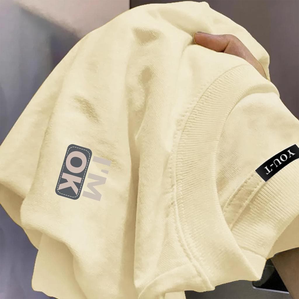 ChillTeeเสื้อน่ารัก เกาหลีสไตล์ลาย "IM OK" ผ้าCOTTONใส่สบายไม่ต้องรีดOVERSIZE เกาหลีสไตล์เสื้อเท่ๆ รูปที่ 2