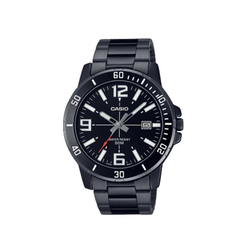 CASIO นาฬิกาข้อมือ CASIO รุ่น MTP-VD01B-1BVUDF วัสดุสเตนเลสสตีล สีดำ รูปที่ 2