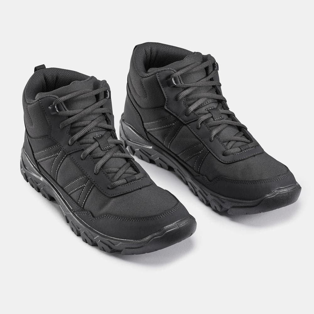 Decathlon Men’S Hiking Boots รองเท้าหุ้มข้อเดินป่าสำหรับผู้ชายรุ่น Nh100 - Black รูปที่ 4