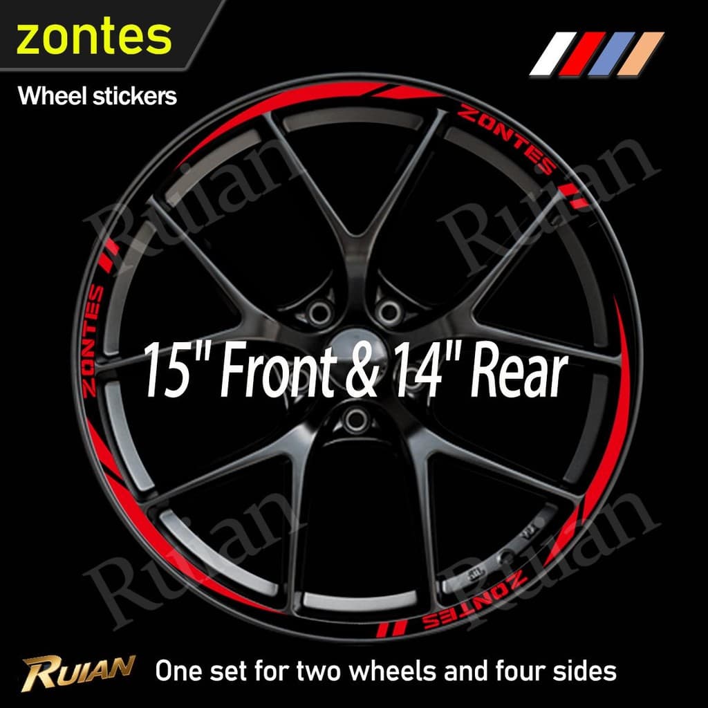 สําหรับ ZONTES 368E 368D 368M 368K 350E 350M 350D 350E สีม่วงขอบล้อสติกเกอร์สะท้อนแสงอุปกรณ์เสริมกันน้ํา Decal รูปที่ 1