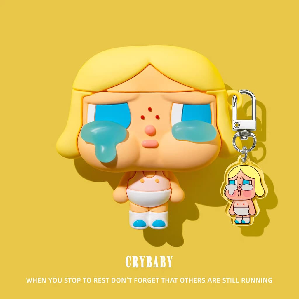 เคส Cry POP MART สําหรับ AirPods4/4ANC/1/2/3/Pro/Pro2/Pro3 เคสซิลิโคนอ่อนนุ่มพร้อมจี้ รูปที่ 2