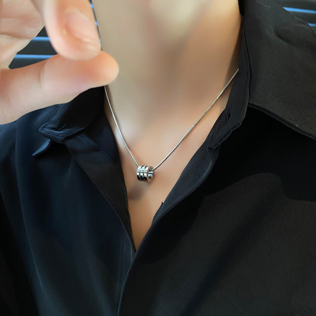 จี้สร้อยคอยาวแบบโซ่งูจากไทเทเนียมเหล็ก ไม่ซีดจาง เครื่องประดับแฟชั่นสำหรับทั้งผู้ชายและผู้หญิง รูปที่ 3