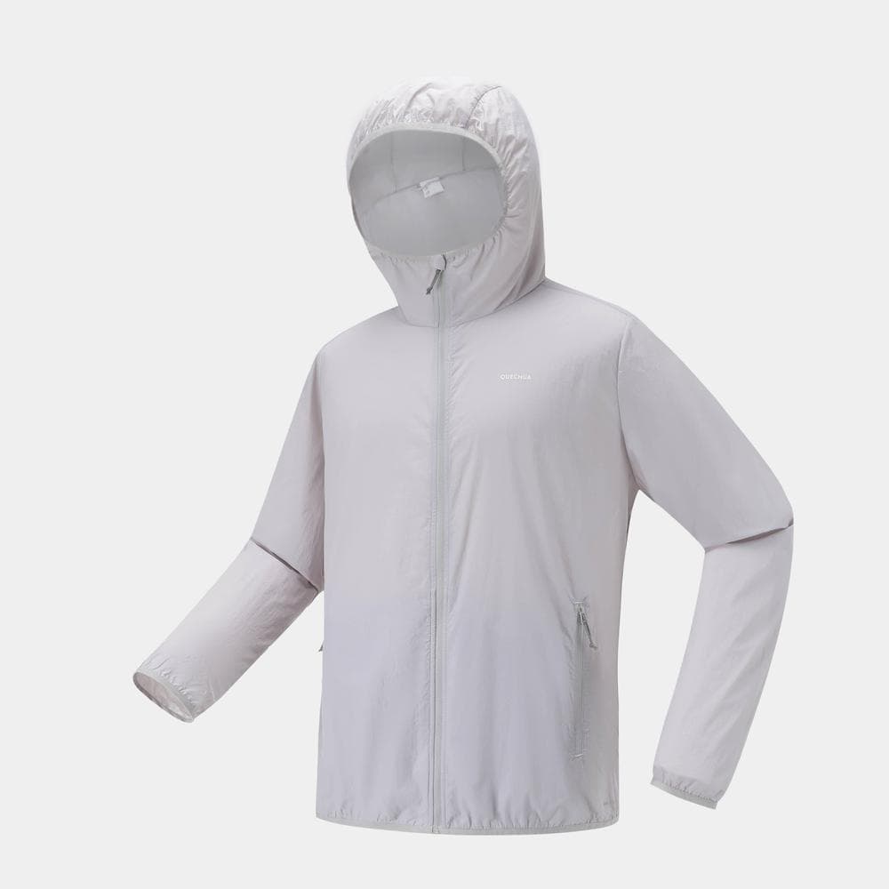 Decathlon Men Anti UV Helium 100 Jkt เสื้อแจ็คเก็ตป้องกันรังสียูวีดีไซน์ไร้ตะเข็บสำหรับผู้ชาย รุ่น Helium 100 - Grey รูปที่ 4