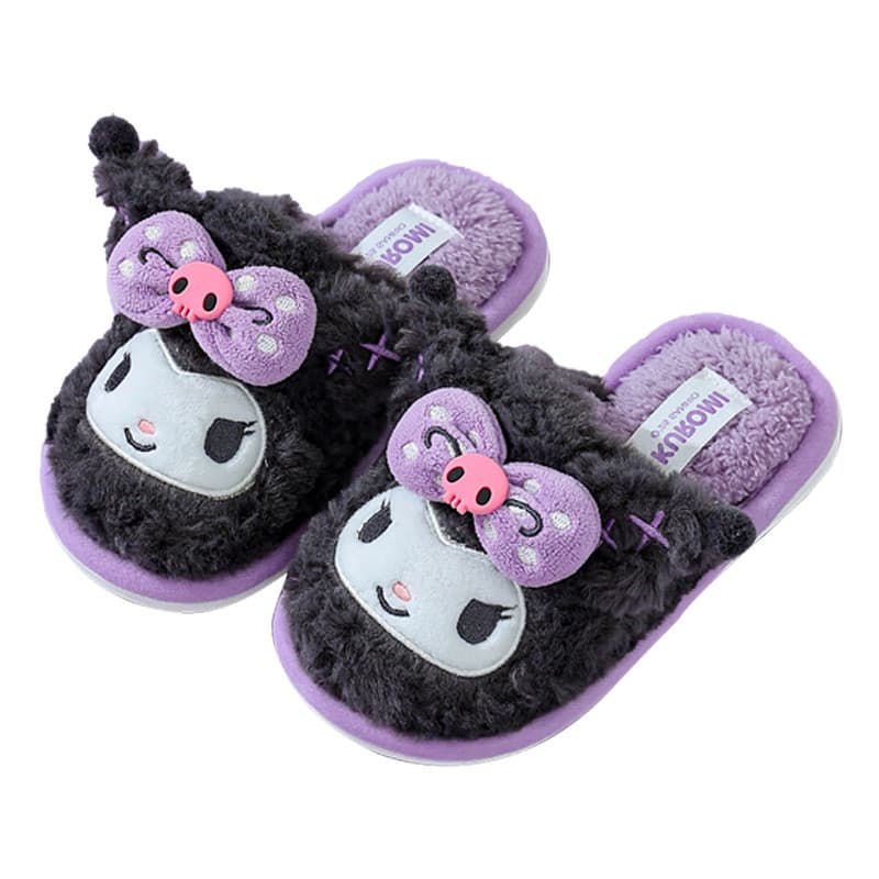 รองเท้าแตะanimeฤดูหนาว Kuromi Warm Plush และ My Melody จากSanrio ออกแบบน่ารักสำหรับเด็ก พร้อมให้เป็นของขวัญในหลากหลายไซส์ 26-41 รูปที่ 9