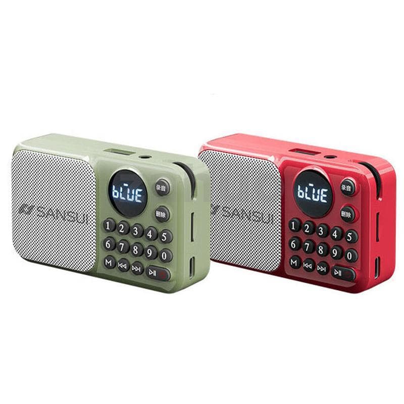 SANSUI U1 วิทยุ FM ลําโพงบลูทูธแบบพกพาลําโพงแม่เหล็กคู่ในตัวรองรับ TF Card U Disk 3.5 มม.AUX Playback ชาร์จดิจิตอล MP3 เครื่องเล่น Lanyard รูปที่ 2