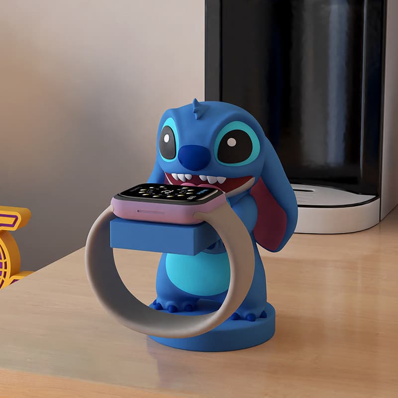 Stitch Phone Charger Holder - ที่วางนาฬิกาและสายเคเบิลน่ารัก, ของตกแต่งสําหรับโต๊ะ รูปที่ 5