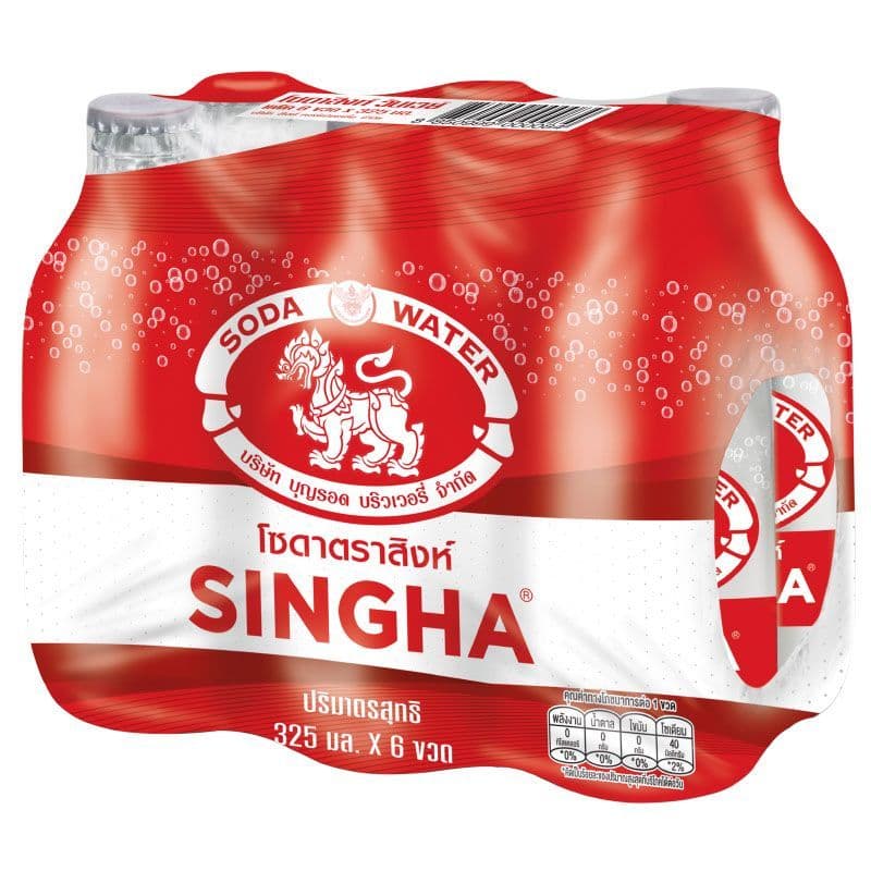 สิงห์โซดาเครื่องดื่ม 325มล. แพค 6 Singha Soda Water 325ml. Pack 6 รูปที่ 1
