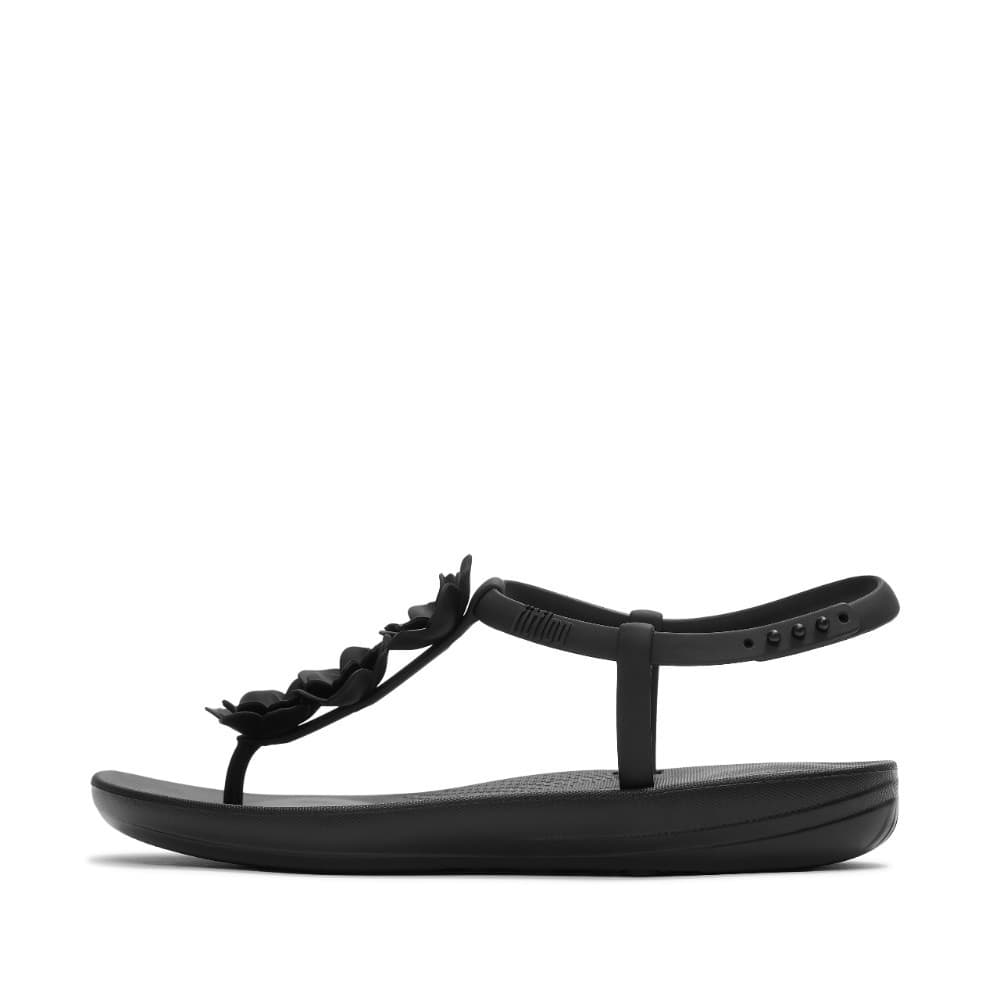 FITFLOP IQUSHION SPLASH FLOWER T-BAR รองเท้าแตะผู้หญิง รุ่น A6U-001 สี BLACK รูปที่ 2