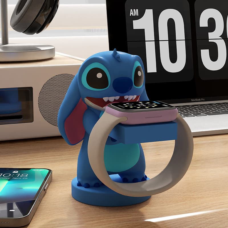 Stitch Phone Charger Holder - ที่วางนาฬิกาและสายเคเบิลน่ารัก, ของตกแต่งสําหรับโต๊ะ รูปที่ 4