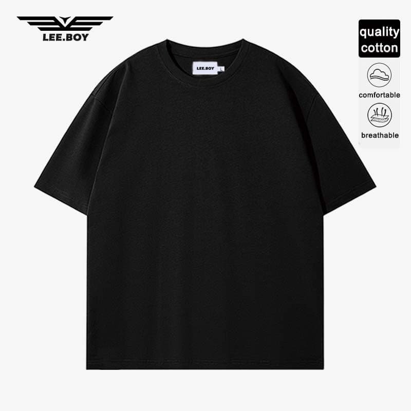 กันเหงื่อไม่ให้เห็น สีดำสนิท คุณภาพดี Unisex สไตล์เรียบง่าย เสื้อยืดสีดำ เสื้อคอกลม จากกทม รูปที่ 2