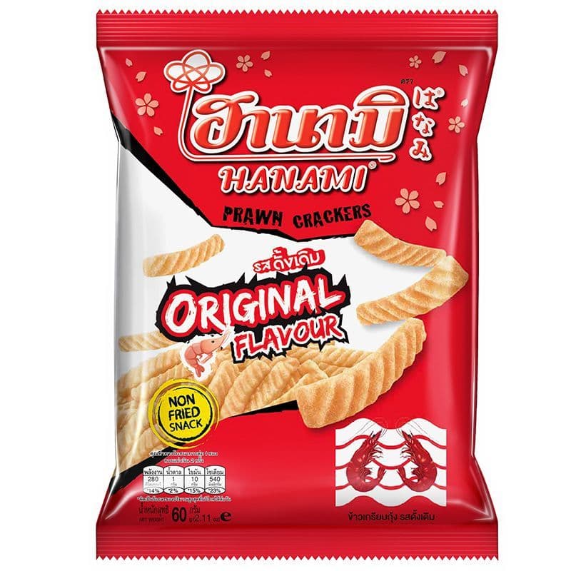 ฮานามิข้าวเกรียบกุ้งรสดั้งเดิม 52กรัม Hanami Prawn Crackers Original 52g. รูปที่ 1