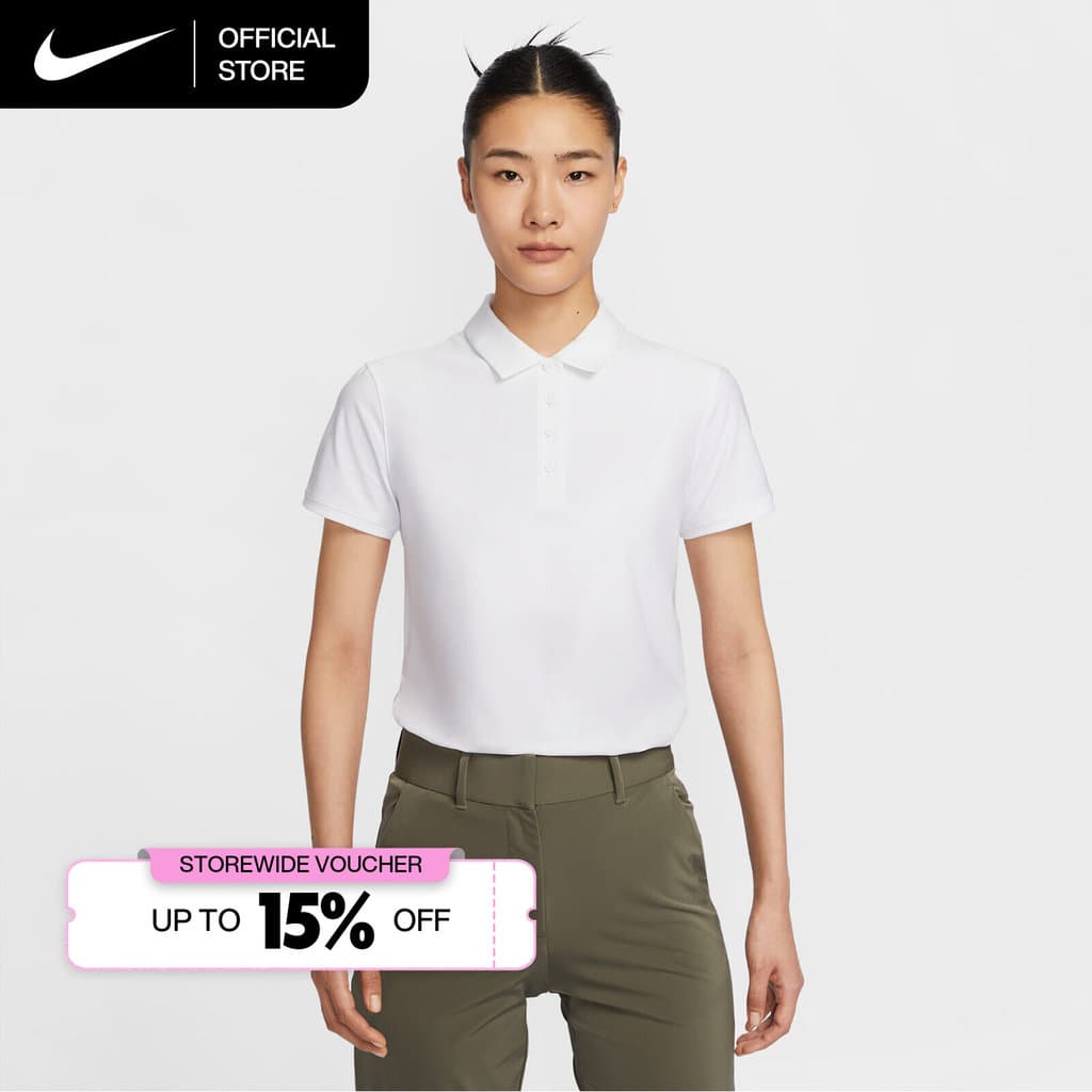 Nike Dri-FIT Women's Victory Short-Sleeve Golf Polo - White รูปที่ 1