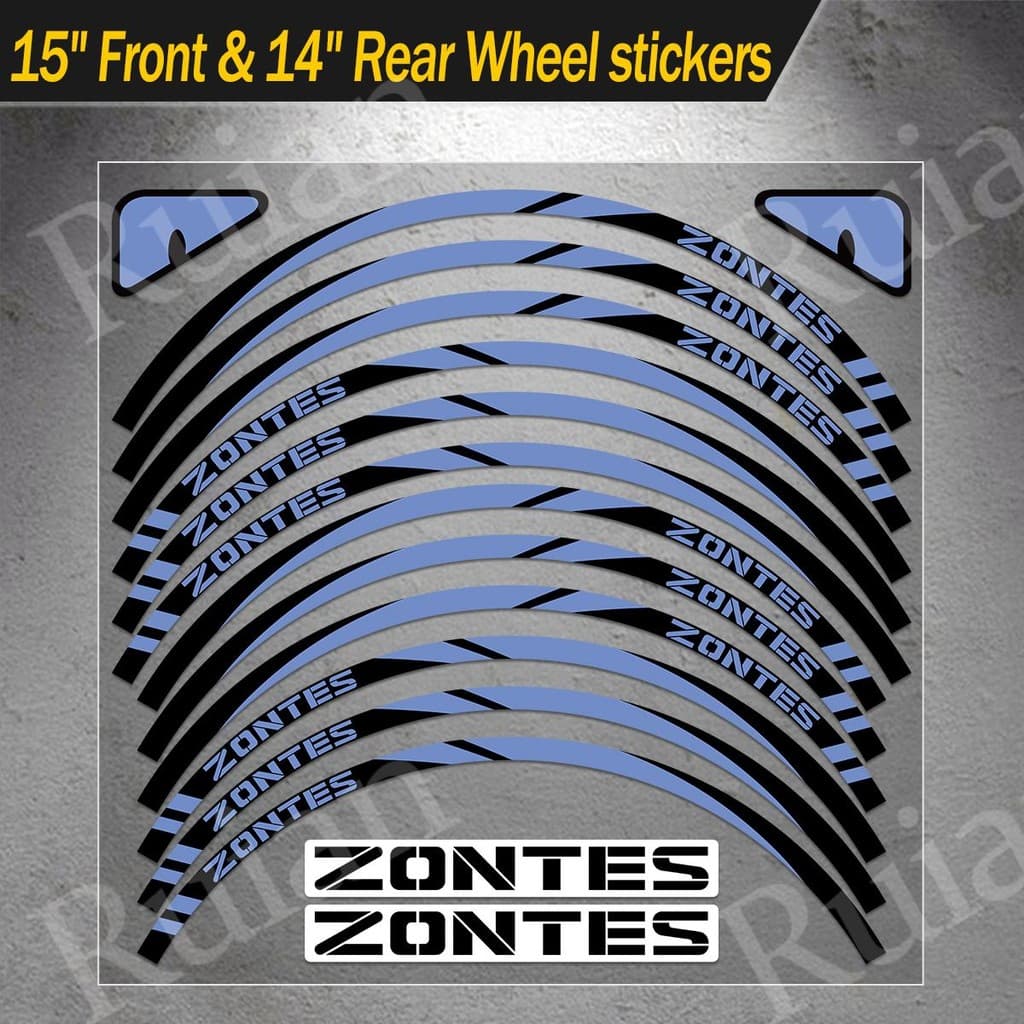 สําหรับ ZONTES 368E 368D 368M 368K 350E 350M 350D 350E สีม่วงขอบล้อสติกเกอร์สะท้อนแสงอุปกรณ์เสริมกันน้ํา Decal รูปที่ 8