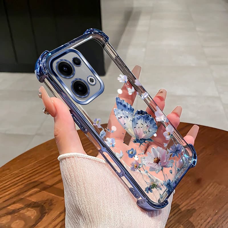 เหมาะสําหรับ OPPO A6S A6T A6X A6 Pro 4G 5G Electroplated กันกระแทกเคสโทรศัพท์ผีเสื้อสําหรับสาว TPU นุ่มแขนป้องกัน XLSHD รูปที่ 3