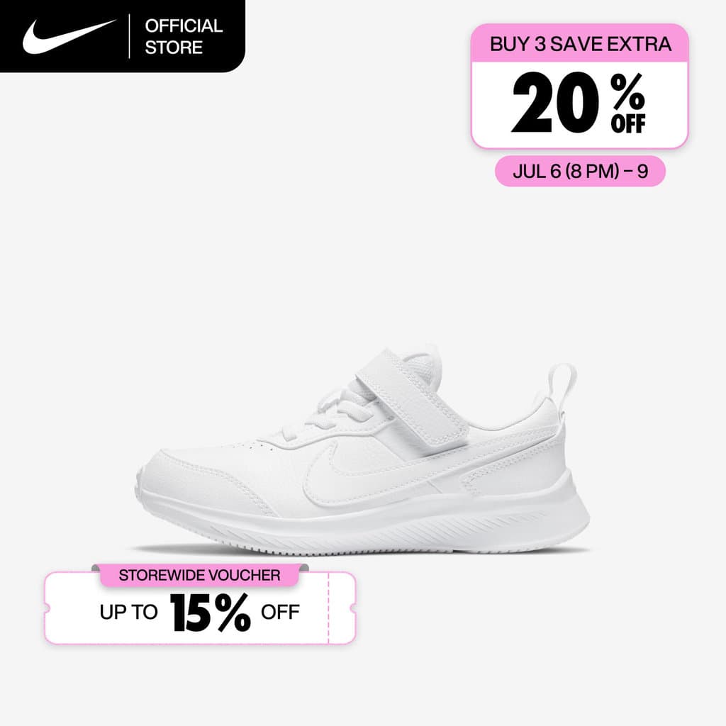 Nike Younger Kids' Varsity Leather Shoes - White รูปที่ 1