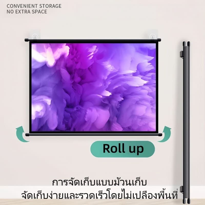 COD 16:9 HD จอโปรเจคเตอร์ 4K จอรับภาพ ฉายภาพแบบความละเอียดสูง จอแสดงผลป้องกันแสงสะท้อนความสว่าง รูปที่ 4