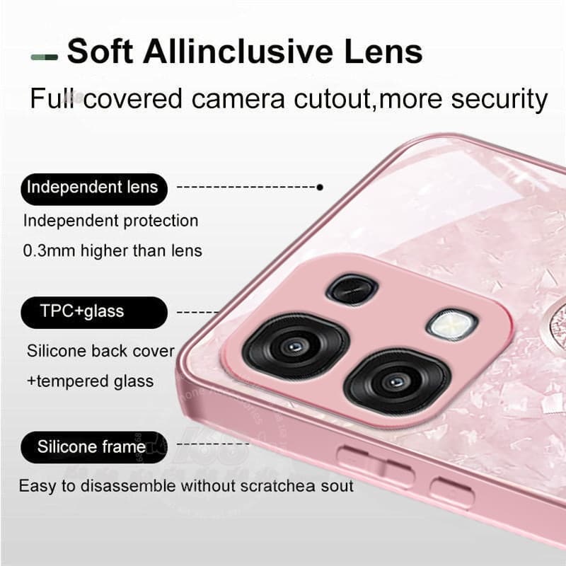 เคส OPPO A6 A5 Pro 5G ลายหมีน่ารักประกายชิมเมอร์ กันกระแทก พร้อมฝาปิดเลนส์กล้อง ป้องกันเลนส์ ขอบซิลิโคนอ่อนนุ่ม เคสมือถือหรูแบบกระจกน้ำ สำหรับสาวๆ และผู้หญิง รูปที่ 8