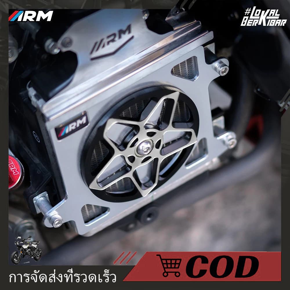 ฝาครอบไฟเลี้ยว 3D TYPE STAR ARM ARUMI SPINNER ฝาครอบหม้อน้ำ Vario160/PCX160 รูปที่ 1