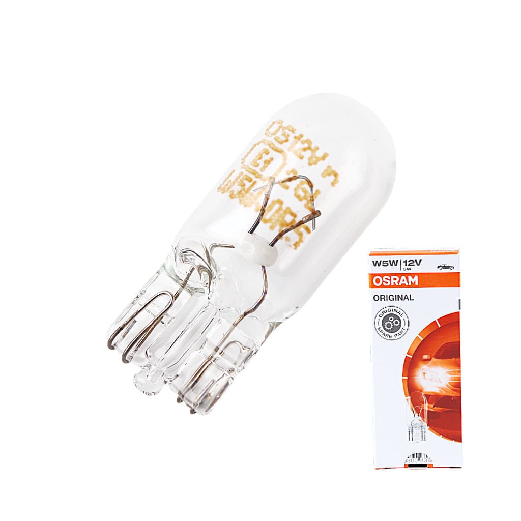 หลอดเสียบ หลอดไฟหรี่ OSRAM T10 12V 5W w5w ราคา 1 หลอด รูปที่ 1