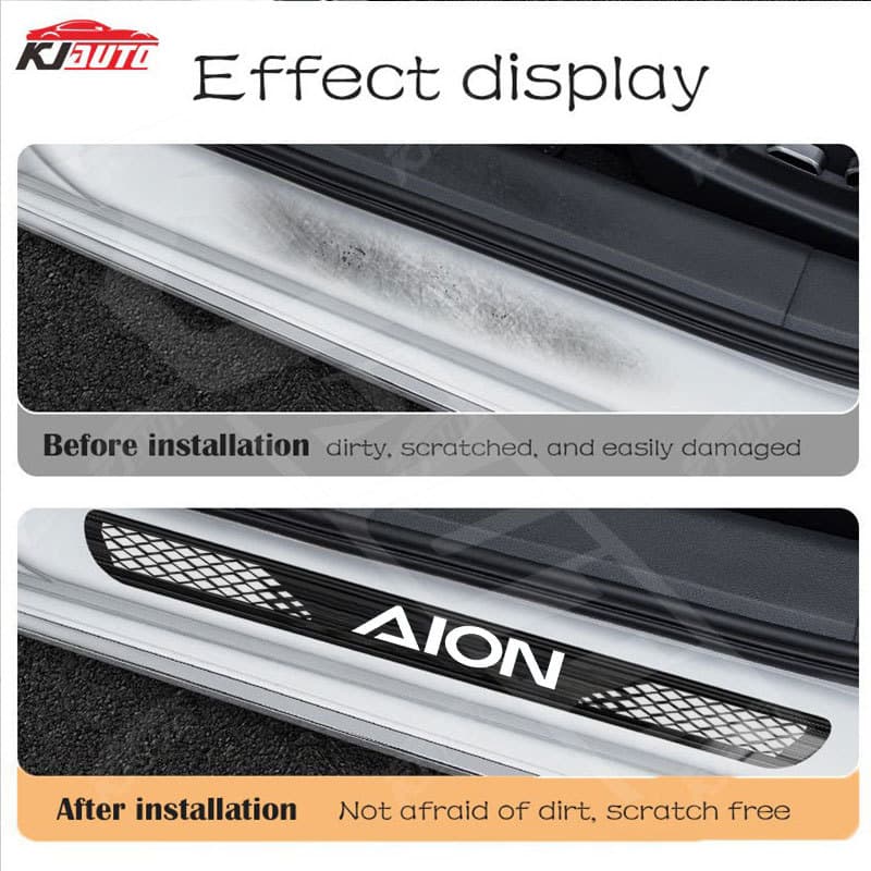 4pcs สแตนเลสเกณฑ์แถบโลหะตกแต่งประตูรถยนต์ สําหรับ GAC Aion Y Plus/UT/V/ES รูปที่ 8