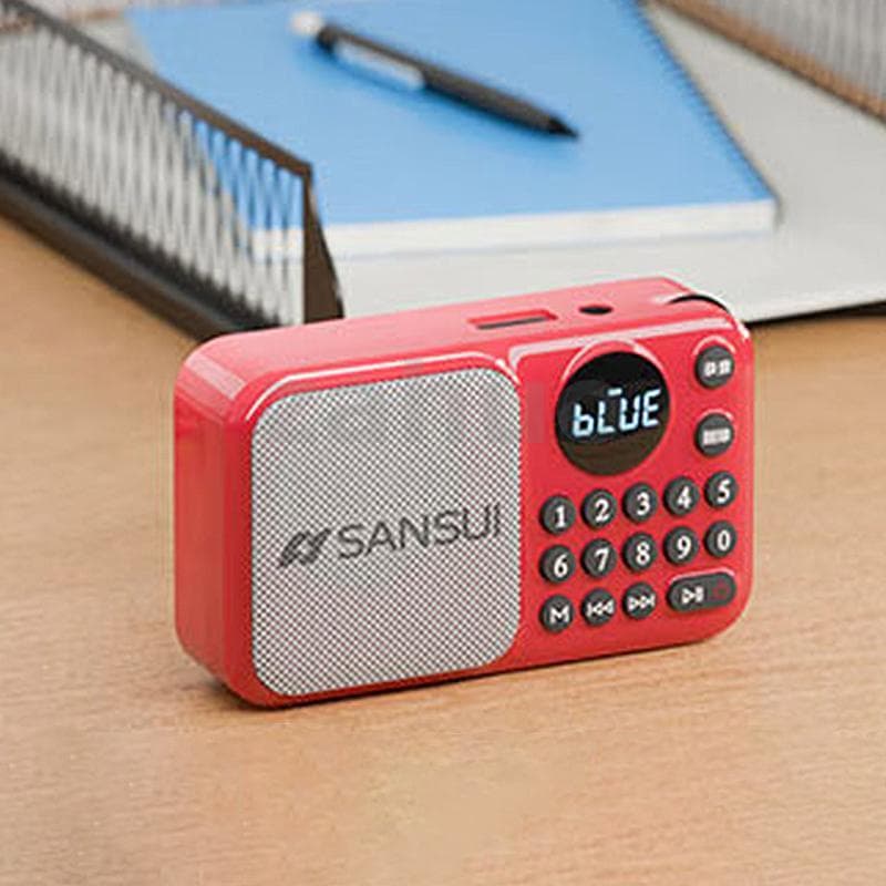 SANSUI U1 วิทยุ FM ลําโพงบลูทูธแบบพกพาลําโพงแม่เหล็กคู่ในตัวรองรับ TF Card U Disk 3.5 มม.AUX Playback ชาร์จดิจิตอล MP3 เครื่องเล่น Lanyard รูปที่ 3