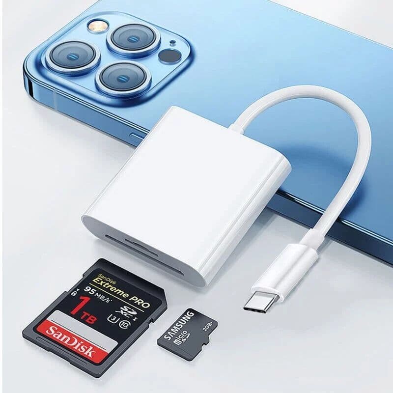 otg card reader เครื่องอ่านการ์ด SD / TF / USB การ์ดกล้อง แฟลชไดรฟ์ เครื่องอ่านการ์ดสําหรับพอร์ต USB-C / TYPE-C อะแด รูปที่ 4