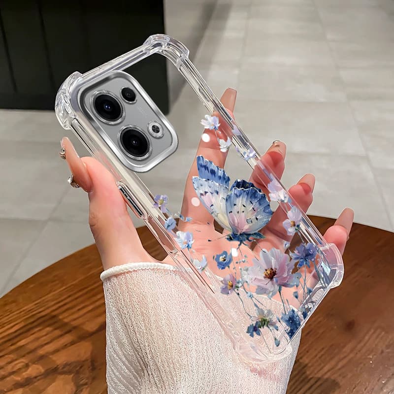 เหมาะสําหรับ OPPO A6S A6T A6X A6 Pro 4G 5G Electroplated กันกระแทกเคสโทรศัพท์ผีเสื้อสําหรับสาว TPU นุ่มแขนป้องกัน XLSHD รูปที่ 2