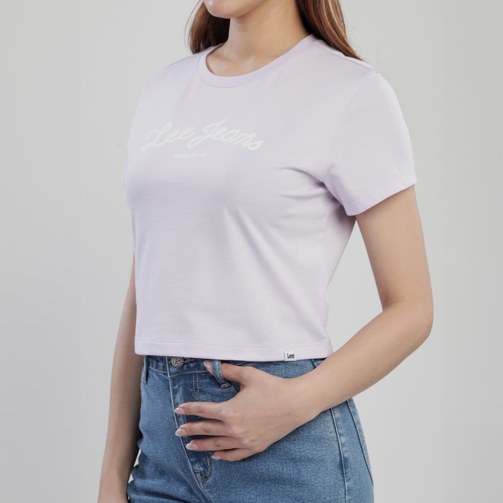 LEE เสื้อยืดแขนสั้นผู้หญิง รุ่น LE S126WTSSF02 สีม่วง รูปที่ 3