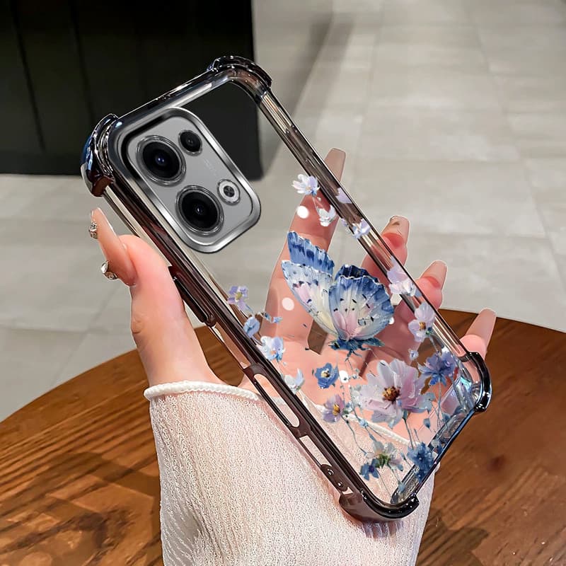 เหมาะสําหรับ OPPO A6S A6T A6X A6 Pro 4G 5G Electroplated กันกระแทกเคสโทรศัพท์ผีเสื้อสําหรับสาว TPU นุ่มแขนป้องกัน XLSHD รูปที่ 5
