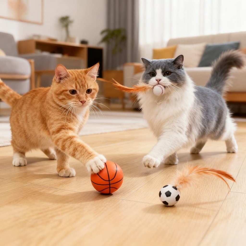 Cat Teaser Bouncy Ball with Feathers and Molar Fun Self-fun To บรรเทาความเบื่อหน่าย ของเล่นแมวที่น่าสนใจที่มีสีสันผลิตภัณฑ์สําหรับสัตว์เลี้ยง รูปที่ 9
