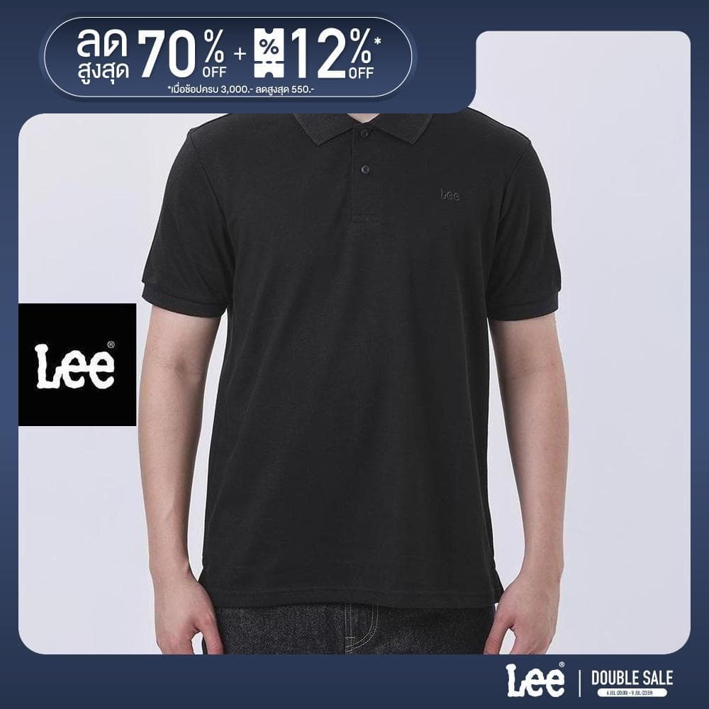 LEE เสื้อยืดโปโลผู้ชาย ทรง Regular รุ่น LE F125MPOLF01 สีดำ รูปที่ 1